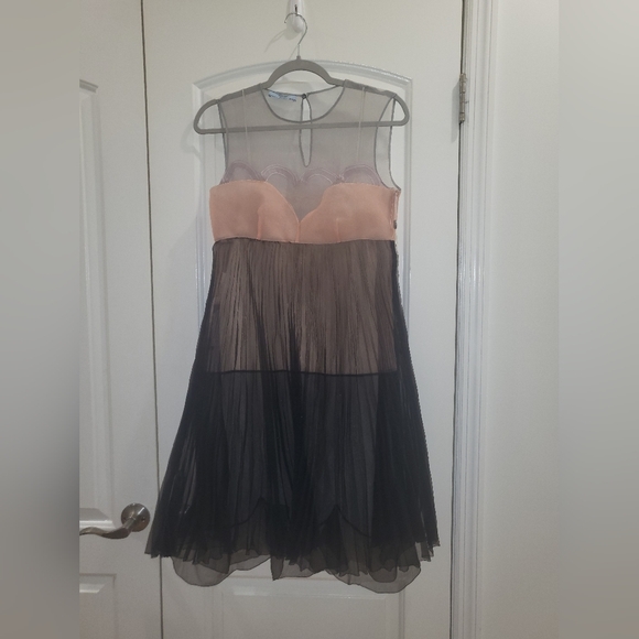 NWT PRADA PLEATED COLORBLOCK ORGANZA DRESS SIZE IT 40 / US 4 - Picture 6 of 15